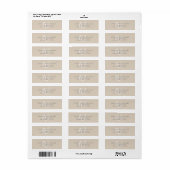 Étiquette Monogramme moderne écriture blanche sur fond marro (Feuille entière)