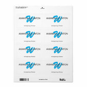 Étiquette Monogramme moderne | Favoris de la bouteille d'eau (Feuille entière)