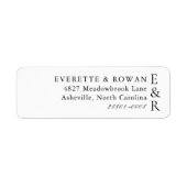 Étiquette Monogramme Moderne Gras Adresse de Retour Minimali (Devant)
