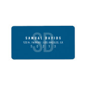 Étiquette Monogramme moderne Gris bleu Adresse de retour (Devant)