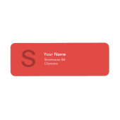 ÉTIQUETTE MONOGRAMME MODERNE ROUGE INITIAL (Devant)