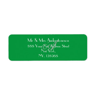 Étiquette Monogramme Moderne Simple Cool Vert Adresse de ret
