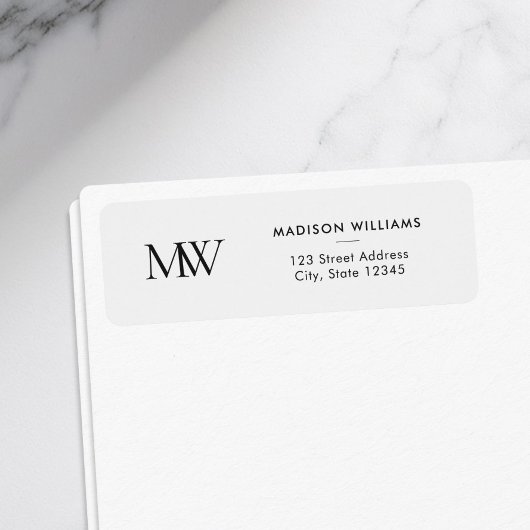 Étiquette Monogramme moderne simple et élégant