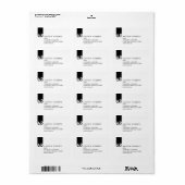 Étiquette Monogramme Noir Blanc Nettoyer les informations co (Feuille entière)