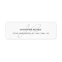 Monogramme Noir & Blanc Plaine Moderne Minimaliste