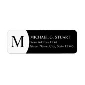 Étiquette Monogramme noir et blanc (Devant)