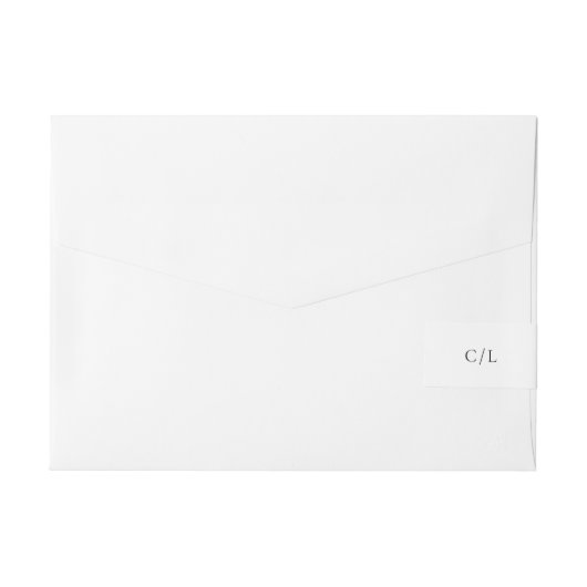 Étiquette monogramme noir et blanc classique (Dos)