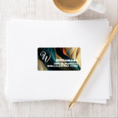 Étiquette Monogramme, nom, adresse Abstraite (En situation)