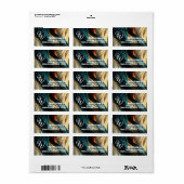 Étiquette Monogramme, nom, adresse Abstraite (Feuille entière)