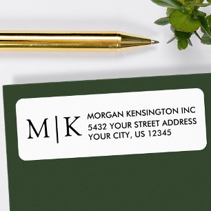 Étiquette Monogramme ou Ajouter un logo Adresse de retour d'