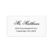 Étiquette Monogramme ouvert traditionnel avec adresse de ret (Devant)