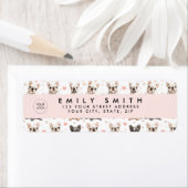 Étiquette Monogramme Personalized Adorable French Bulldog (En situation)