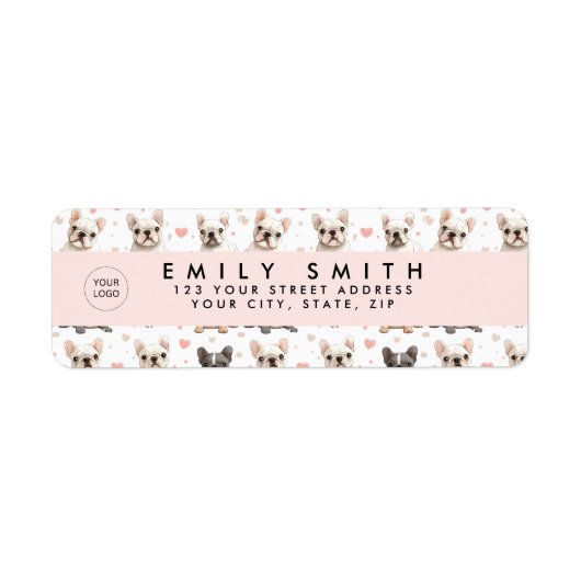Étiquette Monogramme Personalized Adorable French Bulldog (Devant)
