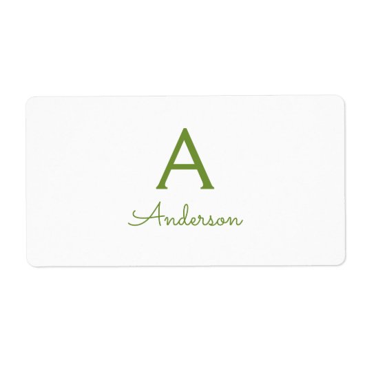 Étiquette Monogramme personnalisé (Devant)
