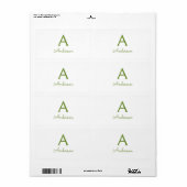 Étiquette Monogramme personnalisé (Feuille entière)