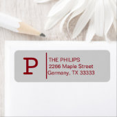 Étiquette Monogramme personnalisé couleur gris (En situation)