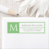 Étiquette Monogramme personnalisé du cadre vert géométrique  (En situation)