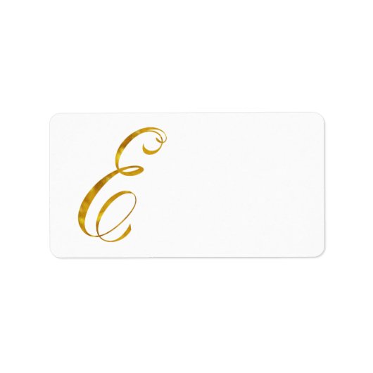 Étiquette Monogramme personnalisé E Faux Gold Foil Monogramm (Devant)