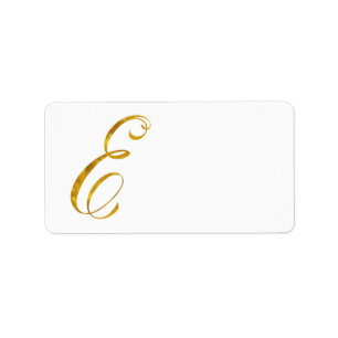 Étiquette Monogramme personnalisé E Faux Monogrammes Gold F