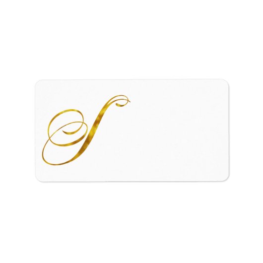 Étiquette Monogramme personnalisé S Faux Gold Foil Monogramm (Devant)