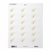 Étiquette Monogramme personnalisé S Faux Gold Foil Monogramm (Feuille entière)