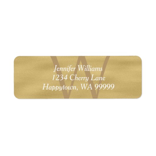 Étiquette Monogramme personnalisé Sandy Beach Retourner l'ad (Devant)