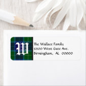 Étiquette Monogramme Plaid Wallace traditionnel (En situation)