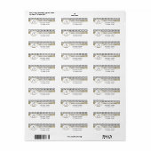 Étiquette Monogramme Points géométriques mariage moderne or/ (Feuille entière)