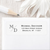 Étiquette Monogramme professionnel 2 Initiale Simple Clean (En situation)