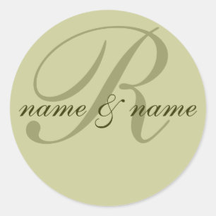 étiquette monogramme "R", personnalisez les prénom