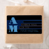 Étiquette Monogramme Rétro-Moderne & Formes & Couleurs Modif (En situation)