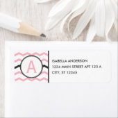 Étiquette Monogramme rose Chevron (En situation)