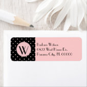 Étiquette Monogramme rose et noir à la mode (En situation)