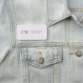 Étiquette Monogramme rose personnalisée Initiale & (En situation)