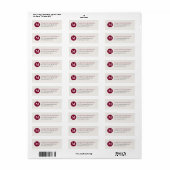 Étiquette Monogramme rouge et crème (Feuille entière)