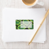 Étiquette Monogramme Serpent vert et noir (En situation)