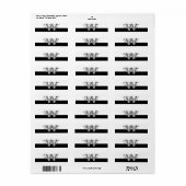 Étiquette Monogramme simple élégant noir et blanc (Feuille entière)