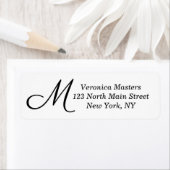 Étiquette Monogramme simple noir et blanc (En situation)