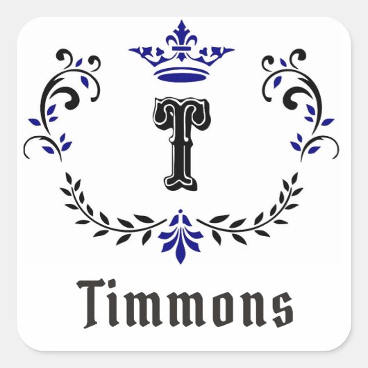 Étiquette monogramme "T" de couronne (Devant)