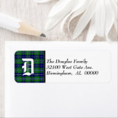 Étiquette Monogramme traditionnel douglas tartan (En situation)