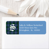 Étiquette Monogramme traditionnel Tartan-Sutherland (En situation)