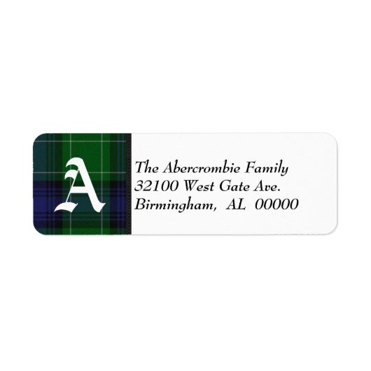 Étiquette Monogramme traditionnel tataré Abercrombie (Devant)