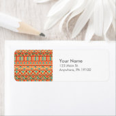 Étiquette Monogramme Turquoise rose Abstrait tribal Motif d' (En situation)