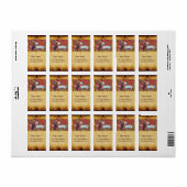 Étiquette MONogramme UNICORN PARCHEMENT BROWN (Feuille entière)