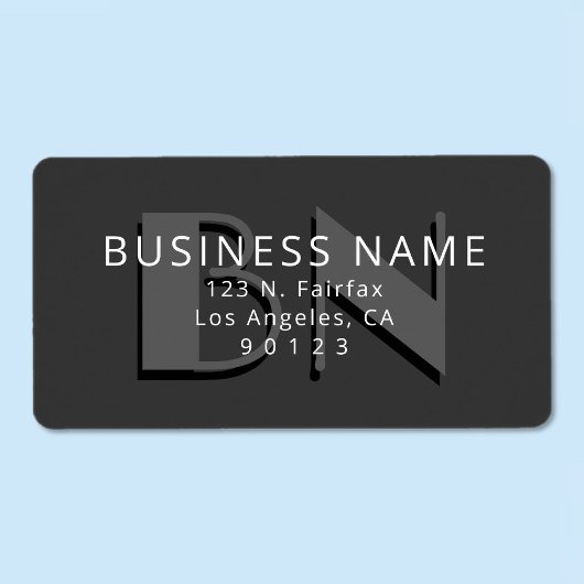 Étiquette Monogramme Unique Gris Adresse de Retour