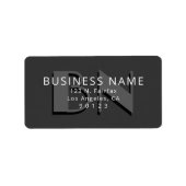 Étiquette Monogramme Unique Gris Adresse de Retour (Devant)