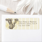 Étiquette Monogramme V (En situation)