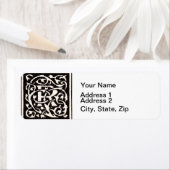 Étiquette Monogramme vintage R Art Nouveau (En situation)