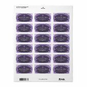 Étiquette Monogramme Vintage romantique violet (Feuille entière)