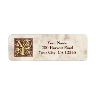 Étiquette Monogramme vintage Y
